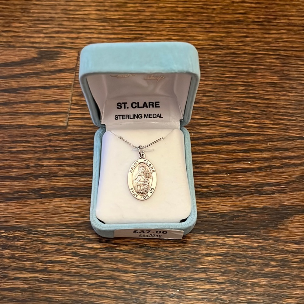 Sterling Metal Saint Clare Necklace